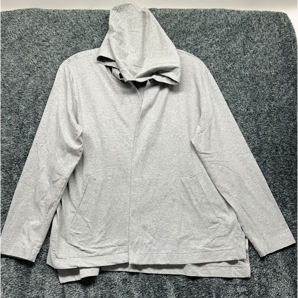 Eileen Fisher Womens Size PL Gray Long Sleeve Hoodie Cardigan (T7)